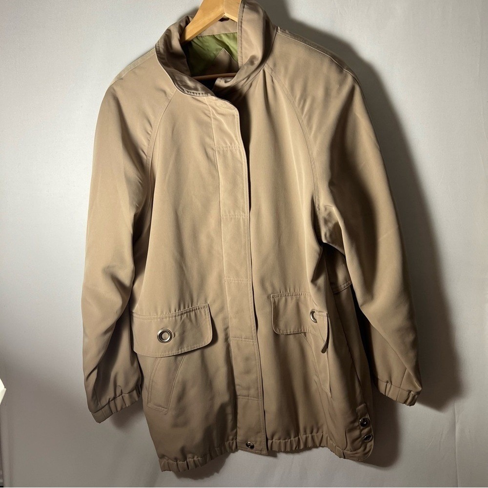 VTG Braetan Women's Button Up Long Sleeve Outwear Tan Utility Jacket Small‎
